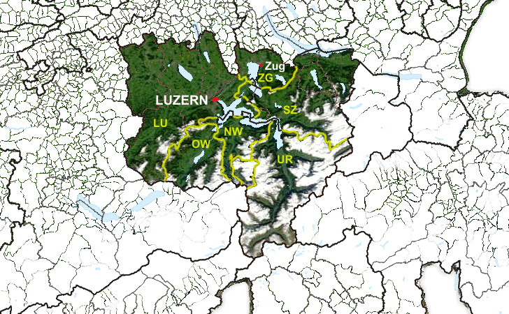 Städte in der Zentralschweiz